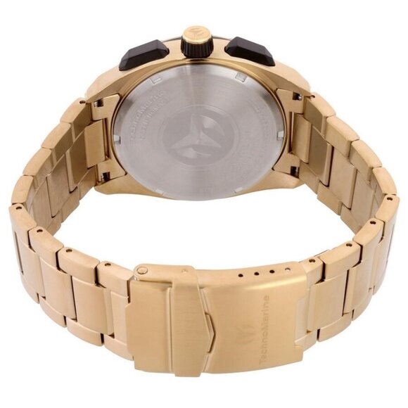 NWT Authentic Technomarine Ocean Chronograph GMT Quartz Gold Dial Men's Watch - Picture 3 of 3